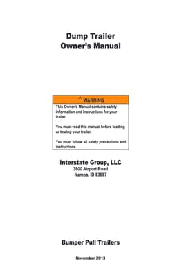 Download the Interstate Bumper Pull Dump owner's manual.