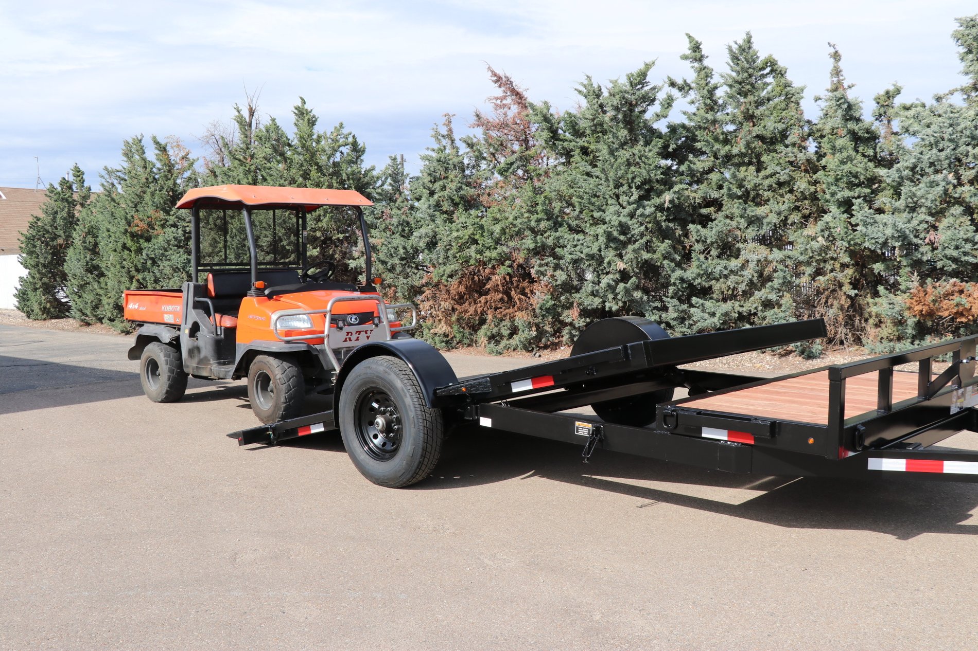 Tilt Trailer with Tree on Top
