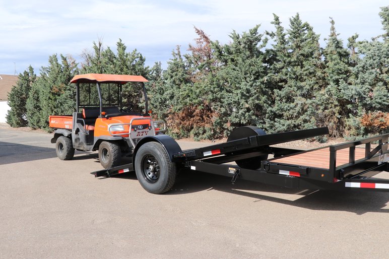 Tilt Trailer with Tree on Top