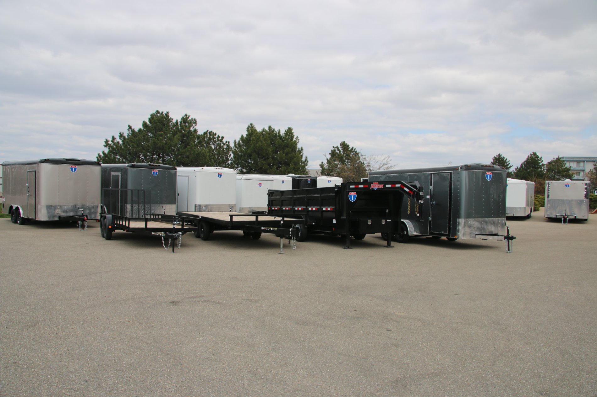 Line up of trailers