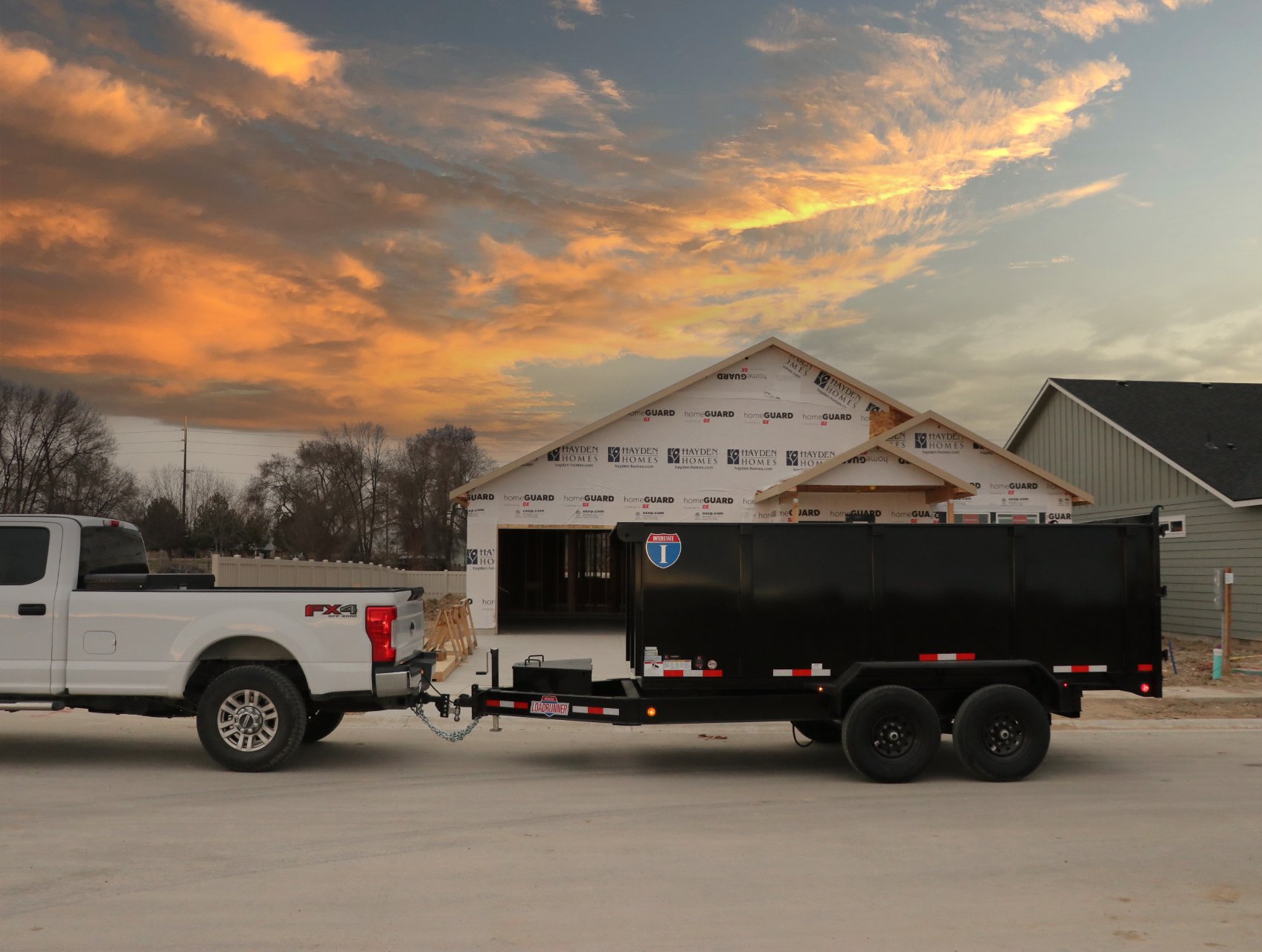 Trailer attached to truck
