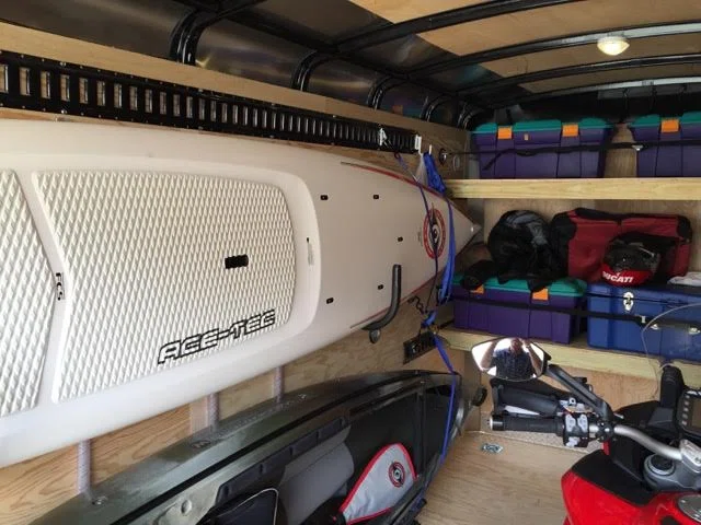 Kayak and other personal items mounted on E-Track