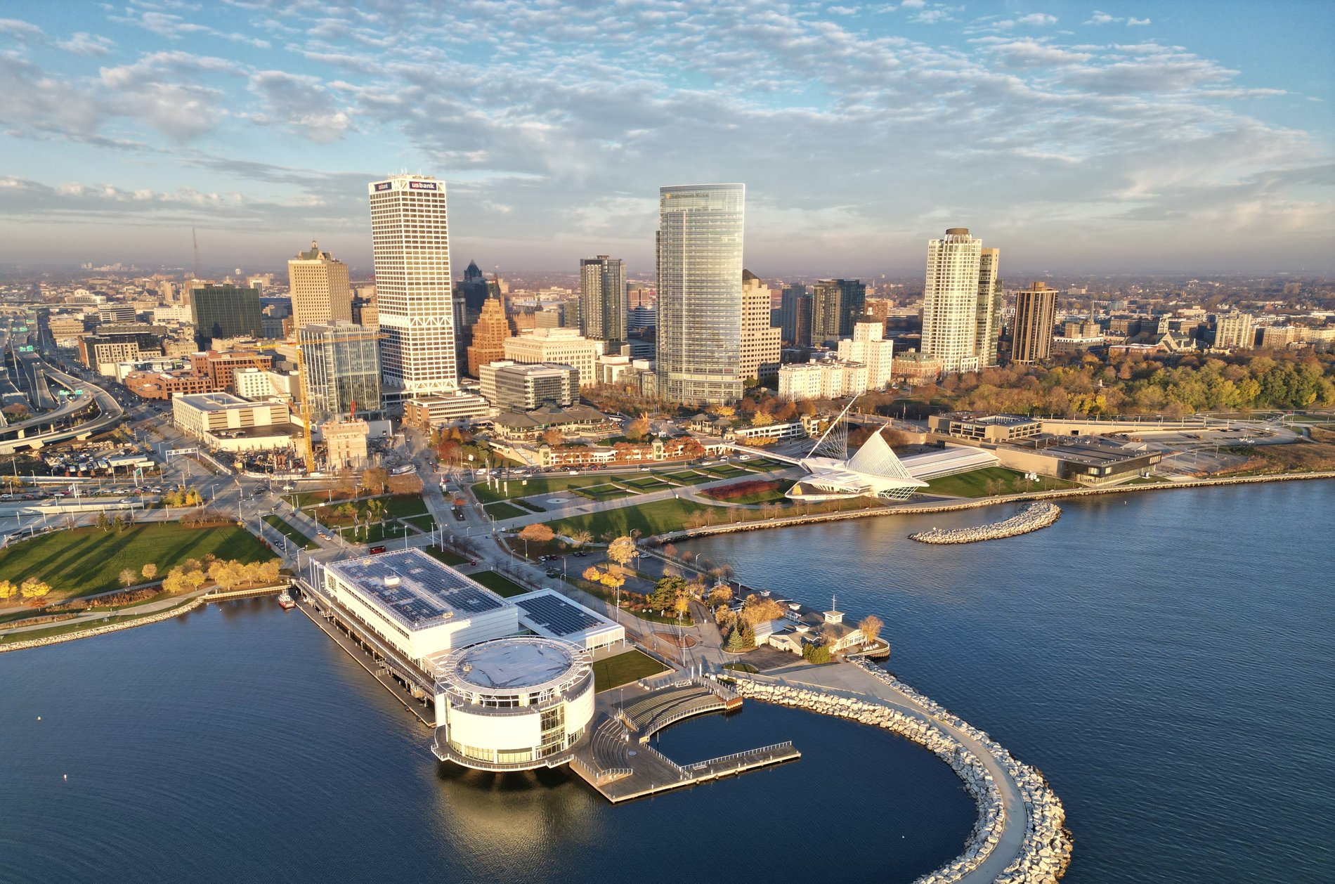 Aerial view of Milwaukee Skyline