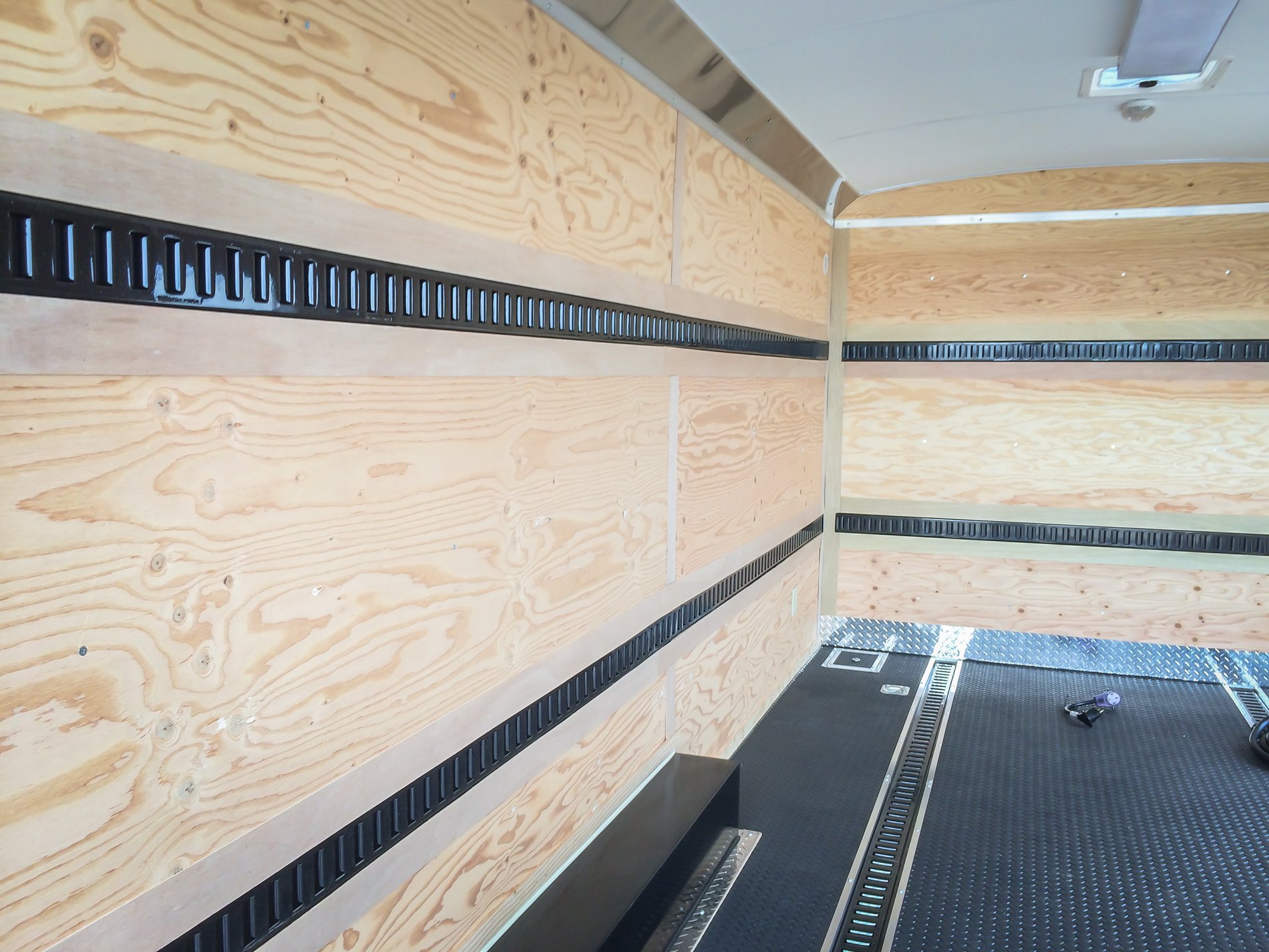 E-Track installed inside an Interstate enclosed cargo trailer